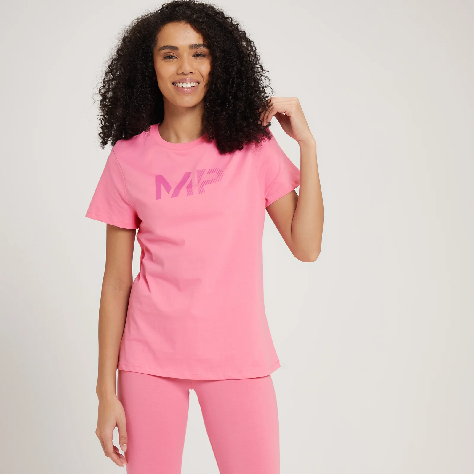 T-shirt con stampa graffiti sfumata MP da donna - Rosa zucchero filato - XXS Immagine 1