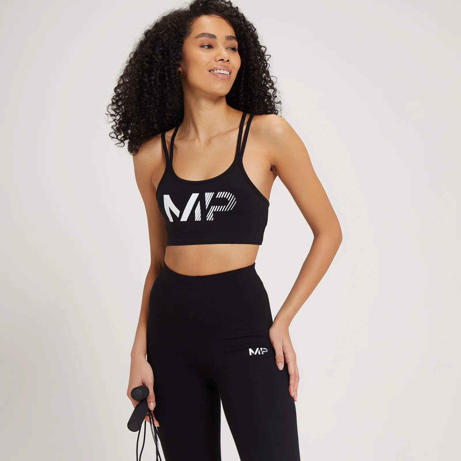 Reggiseno sportivo con stampa sfumata MP da donna - Nero - XXS Immagine 1