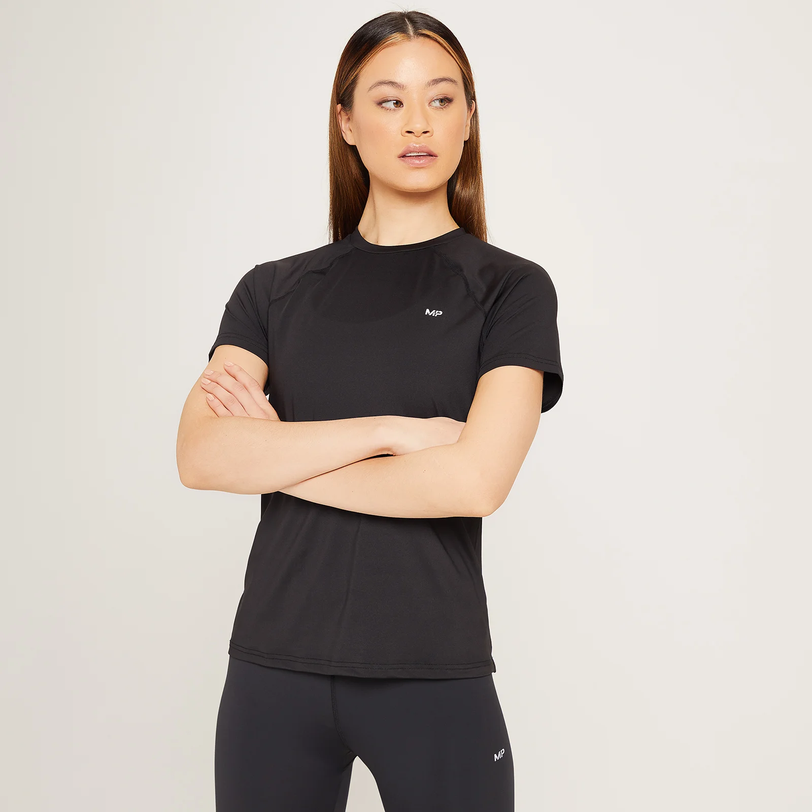 T-shirt sportiva MP Linear Mark da donna - Nera - XXS Immagine 1