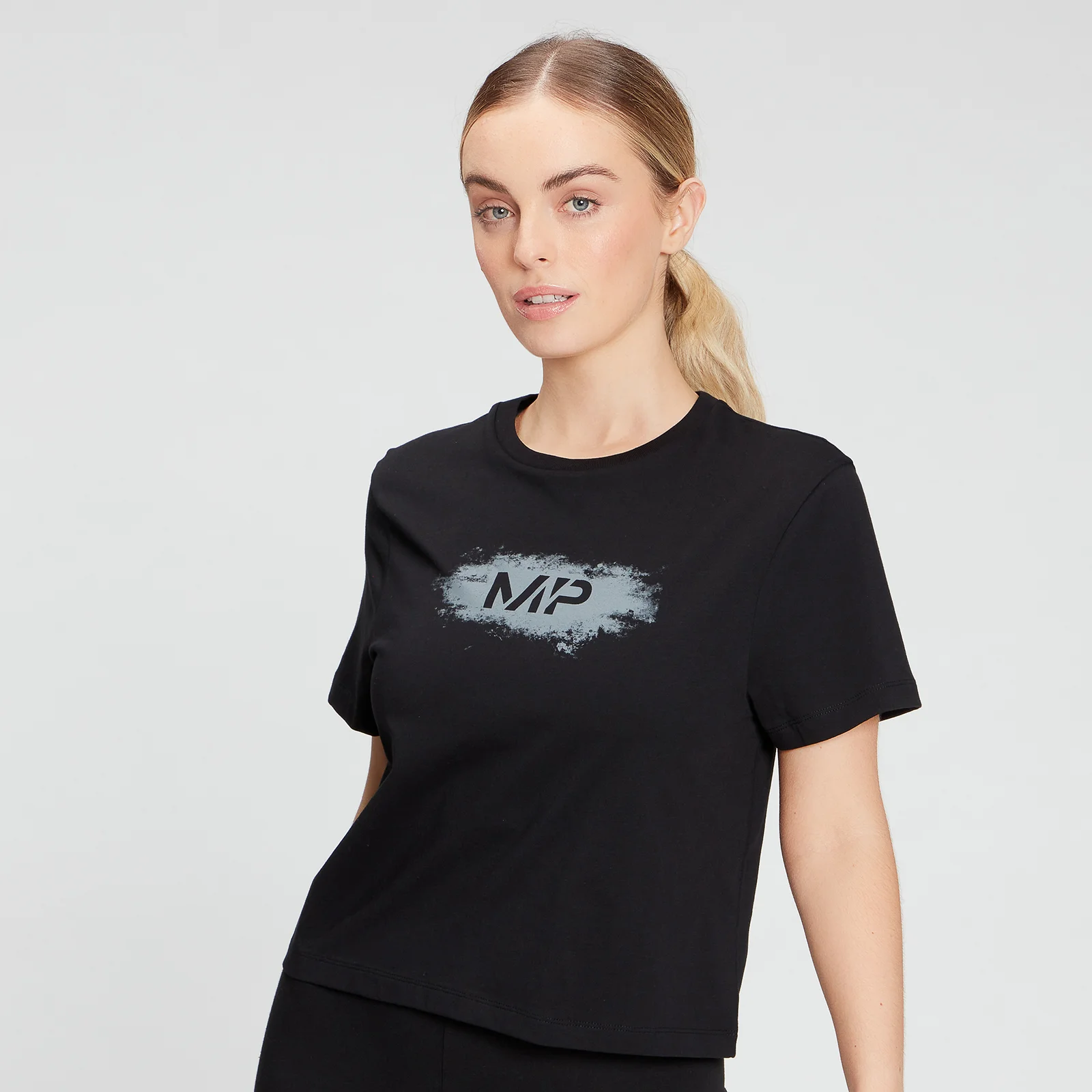 MP Women's Chalk Graphic Crop T-Shirt - Black - XXS Immagine 1