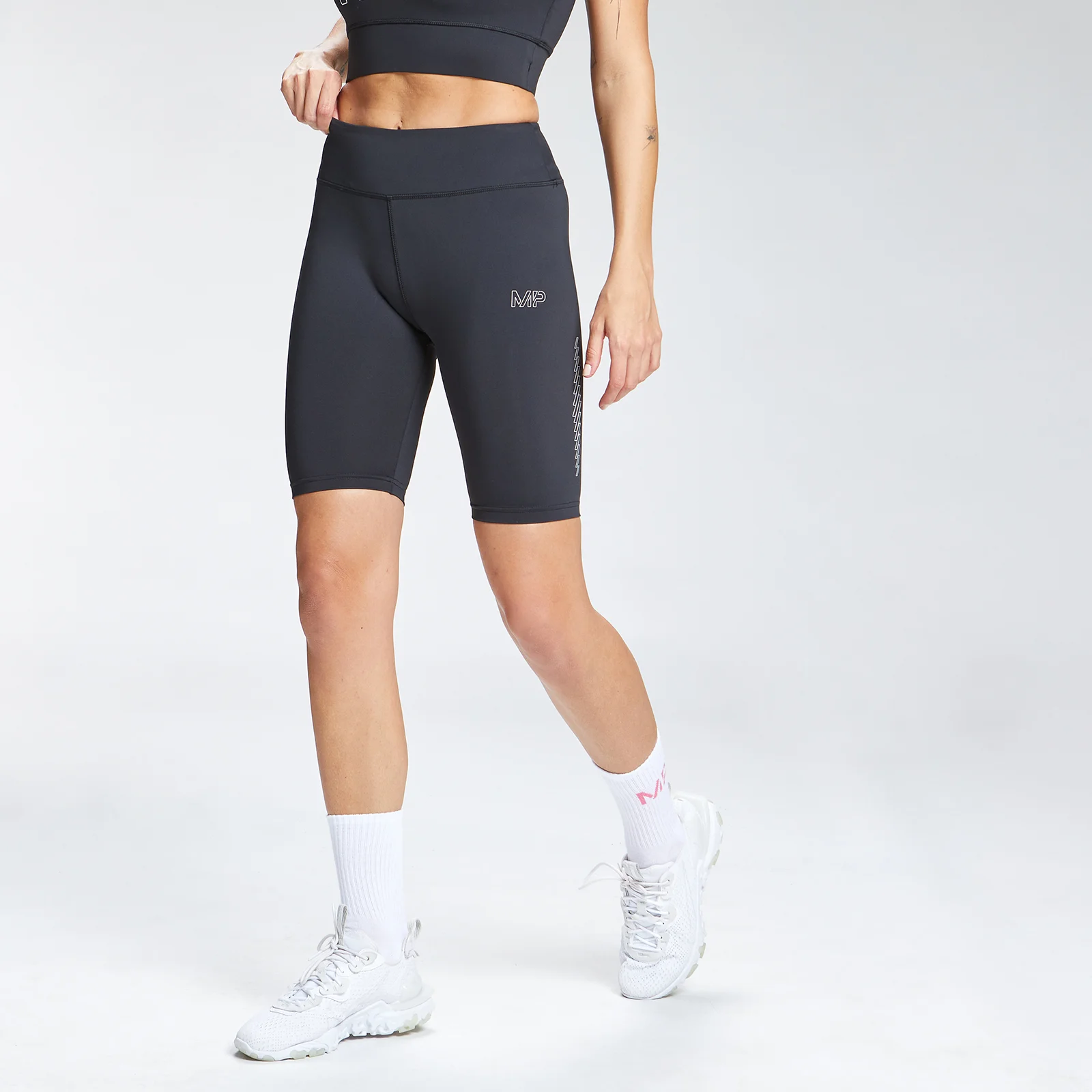 Pantaloncini ciclista con stampa MP Repeat Mark da donna - Neri - XXS Immagine 1