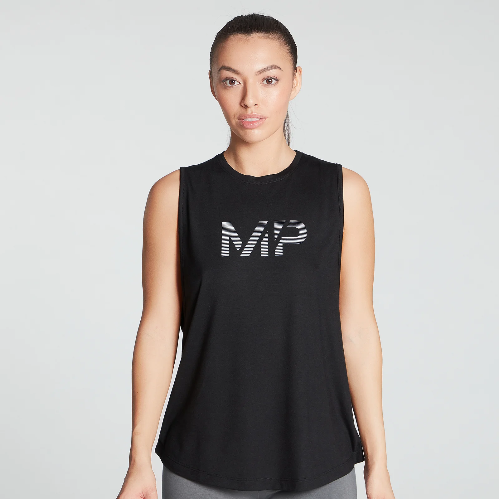 MP Women's Gradient Line Graphic Drop Armhole Vest - Black - XXS Immagine 1