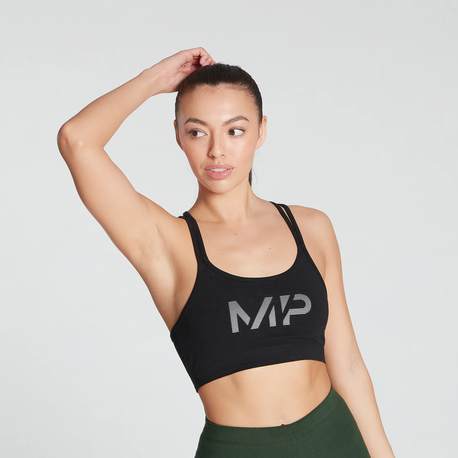 MP Women's Gradient Line Graphic Sports Bra - Black - XXS Immagine 1