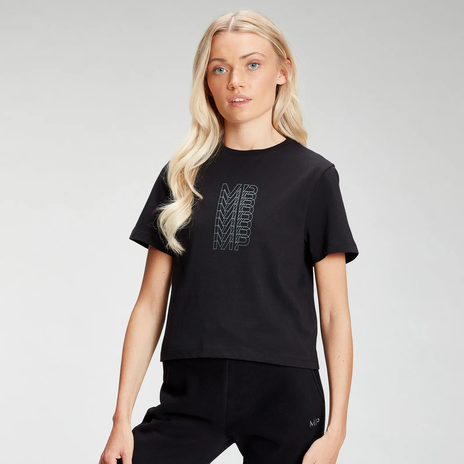 T-shirt corta MP Repeat da donna - Nera - XXS Immagine 1