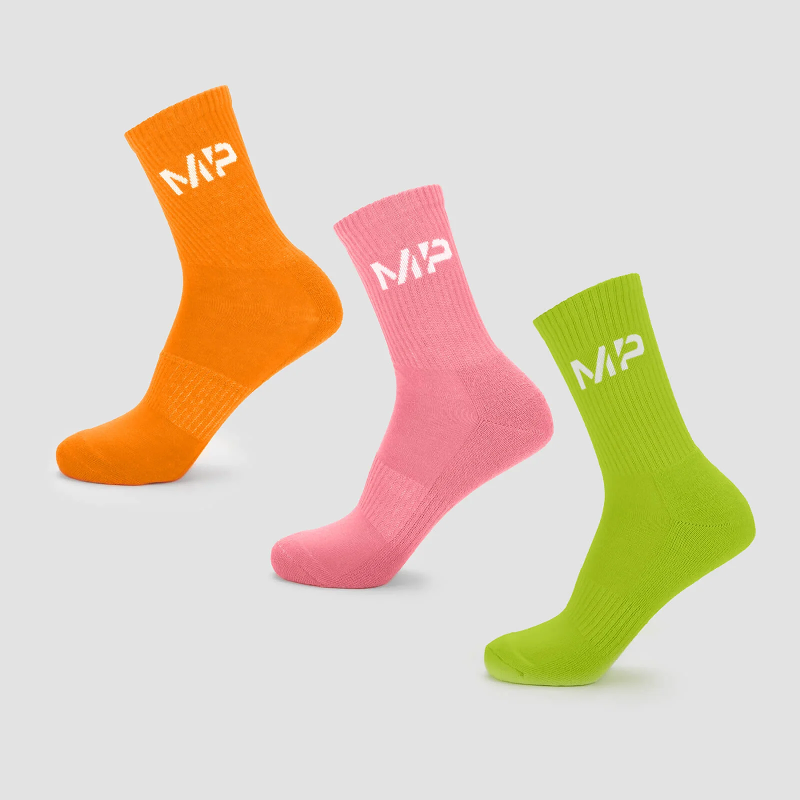 MP Men's Neon Brights Crew Socks (3 Pack) - Orange/Lime/Rose - UK 6-8 Immagine 1
