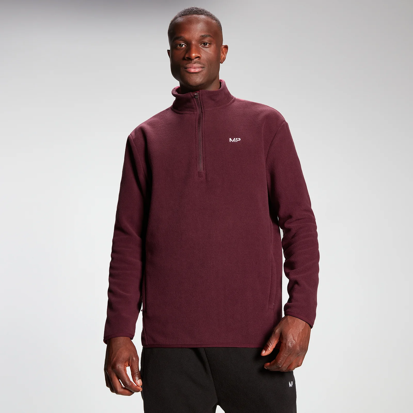 Pile con cerniera 1/4 MP Rest Day da uomo - Merlot - XXS Immagine 1