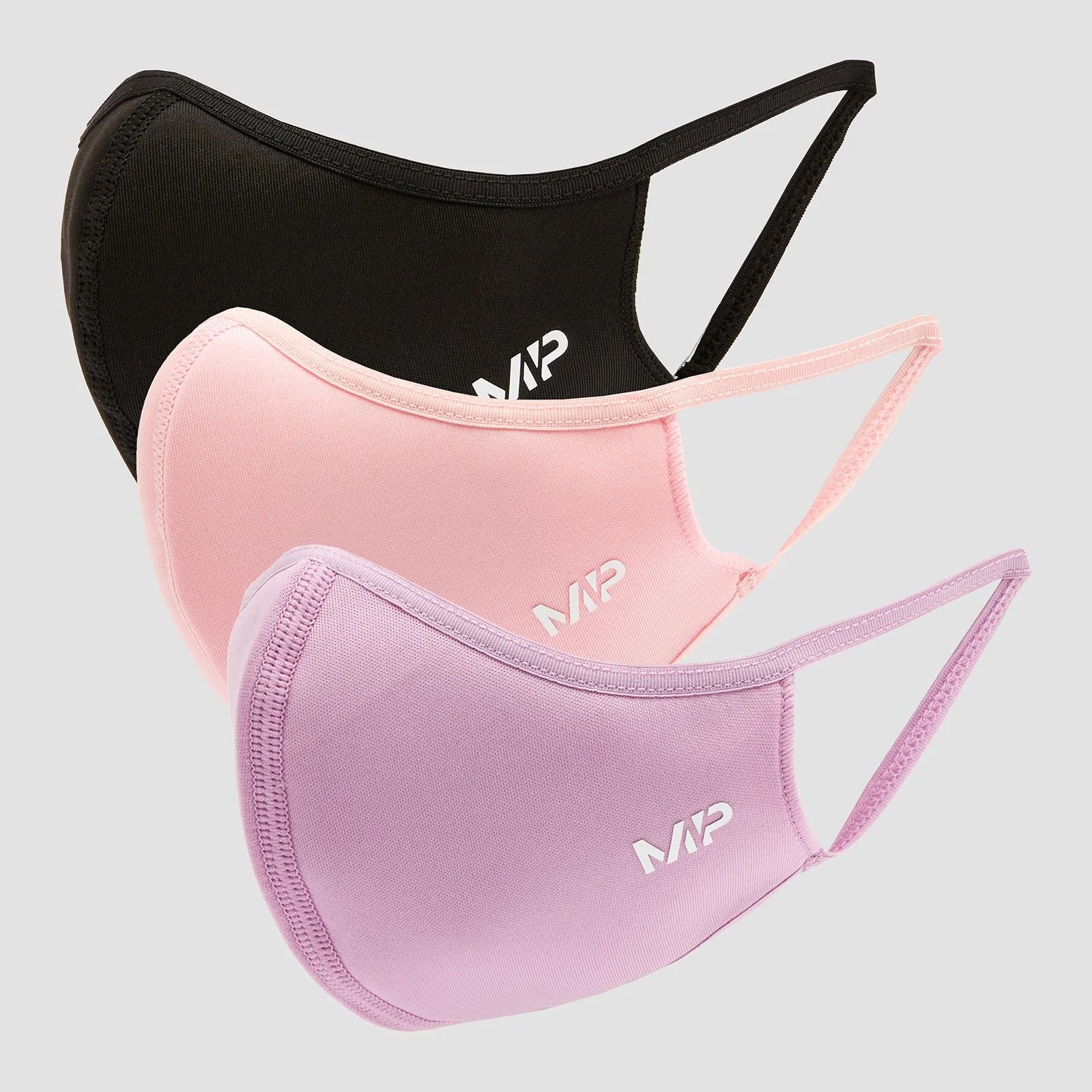 Mascherine MP Curve (confezione da 3) - Nero/Rosa geranio/Lilla - S/M Immagine 1
