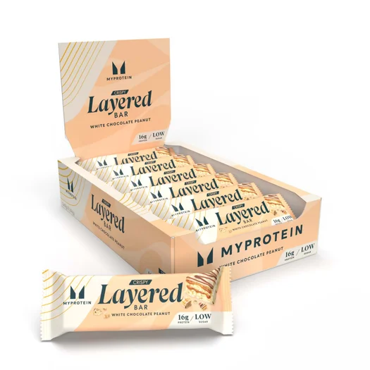 Barretta croccante a strati - 12 x 58g - Cioccolato bianco e arachidi