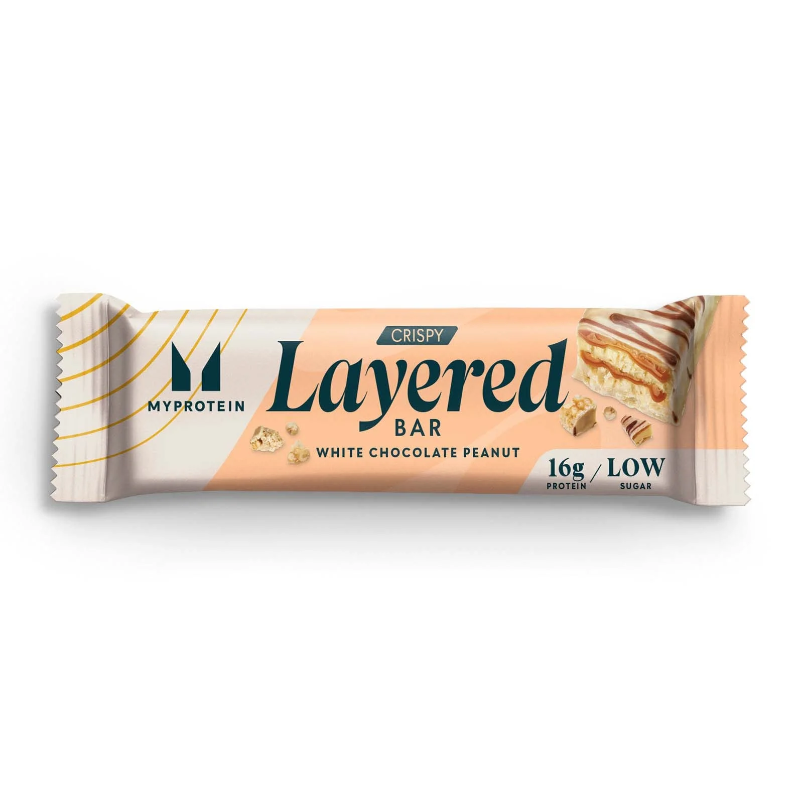 Myprotein Crispy Layered Bar, White Chocolate Peanut, 58g (Sample) Immagine 1