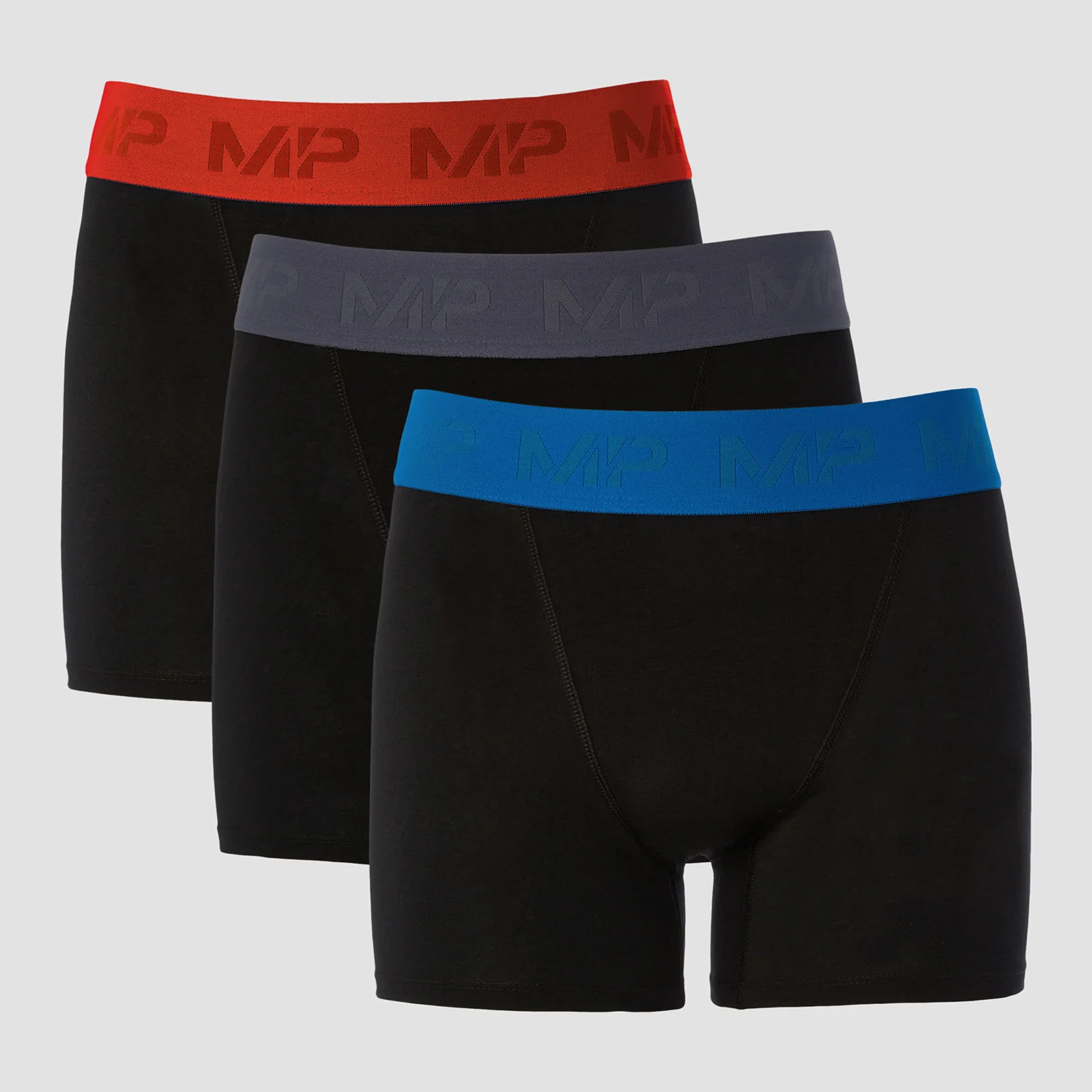 MP Men's Coloured Waistband Boxers (3 Pack) - Black/Graphite/True Blue/Fire - XXS Immagine 1