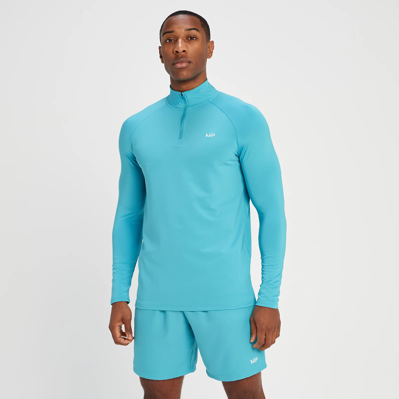 Maglia sportiva con cerniera 1/4 MP da uomo - Azzurro acqua - XXS Immagine 1