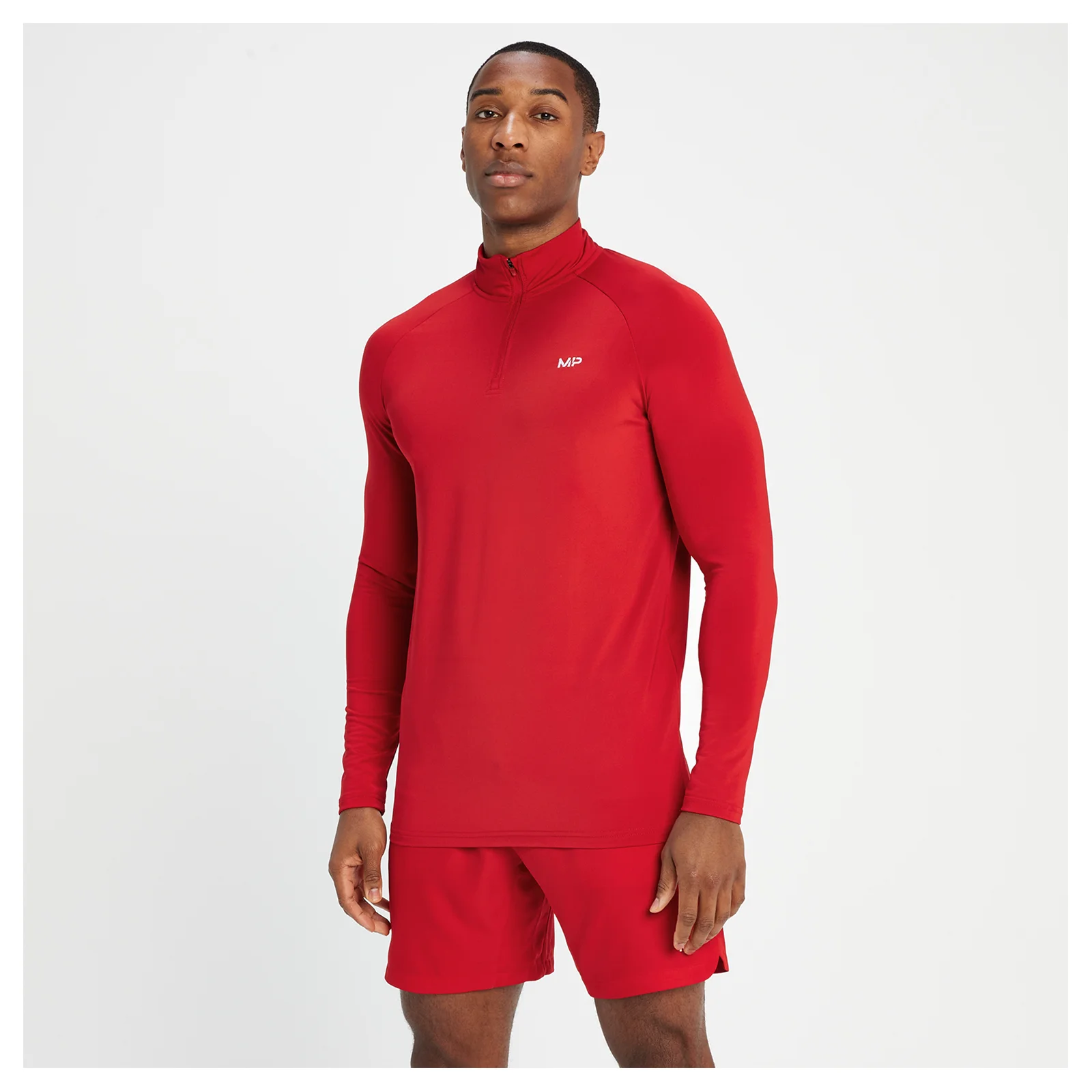 Maglia sportiva con cerniera 1/4 MP da uomo - Rosso cremisi - XXS Immagine 1