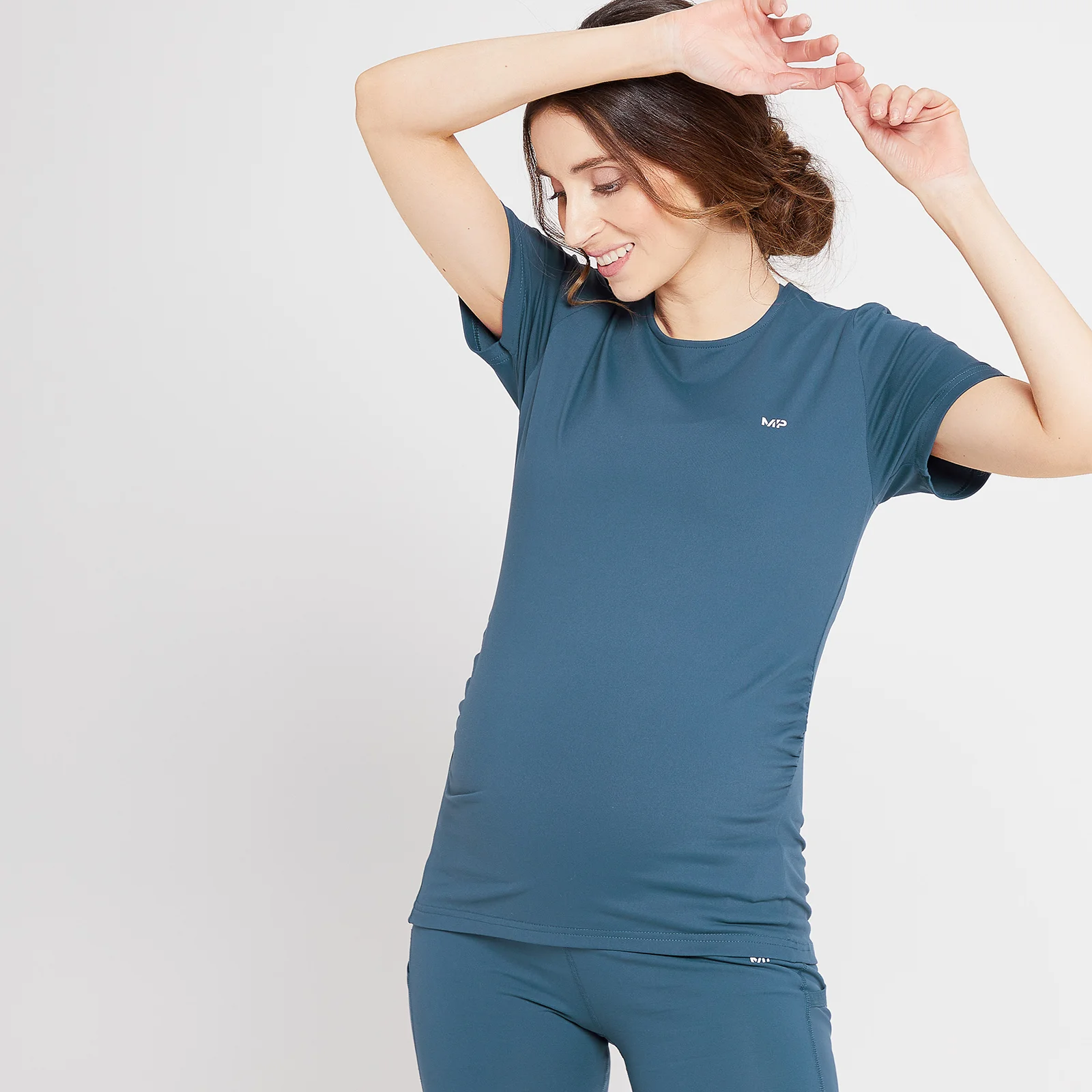 Maglia a maniche corte premaman MP Power da donna - Azzurro polvere - XS Immagine 1