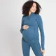 Maglia premaman con cerniera 1/4 MP Power da donna - Azzurro polvere