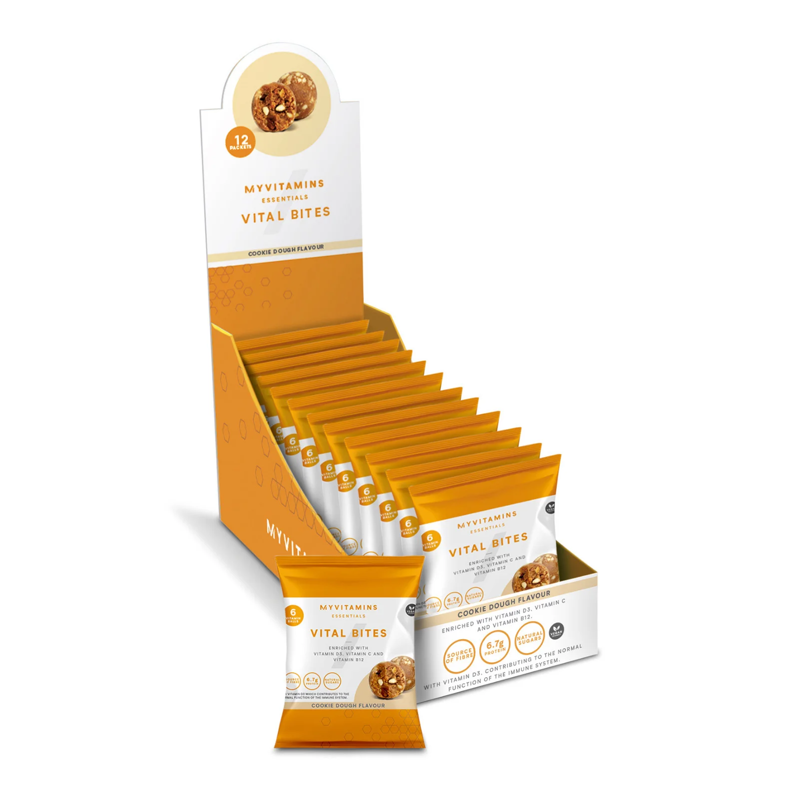 Vital Bites mini-snack - 12 x 45g - Cookie Dough  Immagine 1