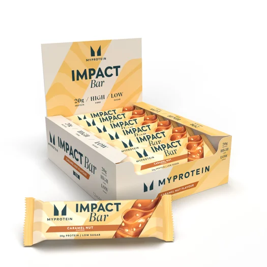 Impact protein bar - 12 x 64g - Caramello e noci
