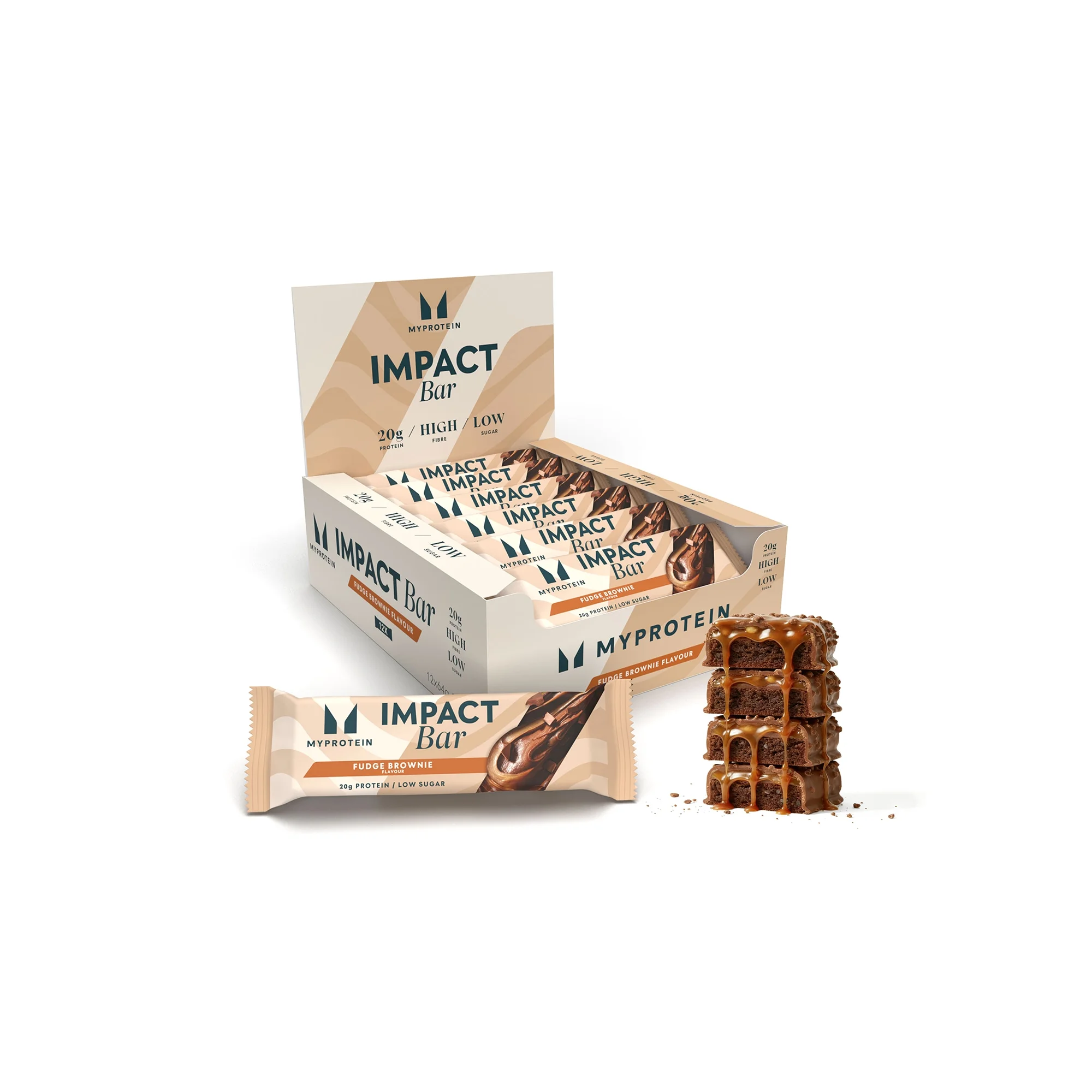 Impact protein bar - New Recipe - 12 x 64g - Fudge al cioccolato Immagine 1