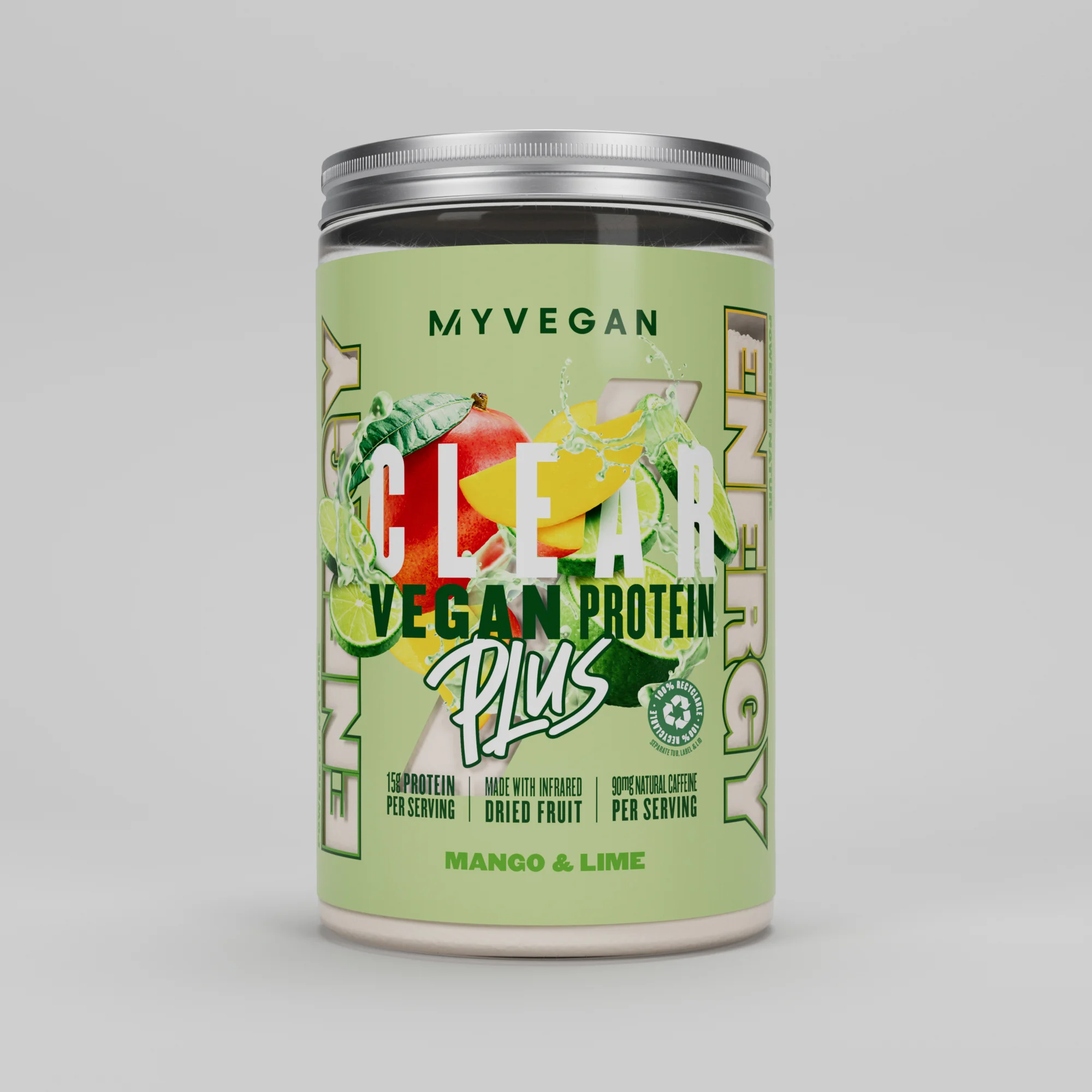 Clear Vegan Protein Plus - Energia - 375g - Mango & Lime Immagine 1