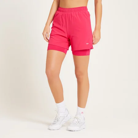 Pantaloncini sportivi 2 in 1 MP da donna - Magenta