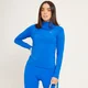 Maglia sportiva con cerniera 1/4 slim fit MP da donna - Azzurro intenso