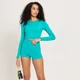 Crop top a maniche lunghe MP Shape Seamless da donna - Lagoon