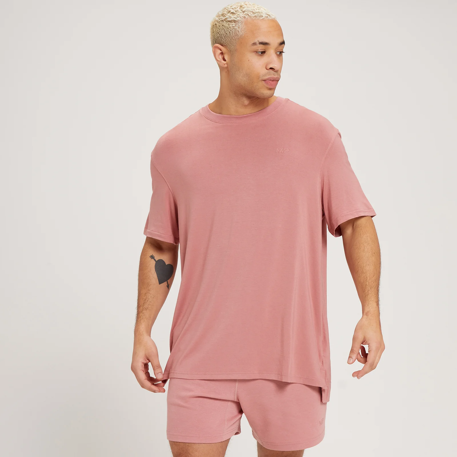 T-shirt a maniche corte oversize MP Composure da uomo - Rosa slavato - XXS Immagine 1