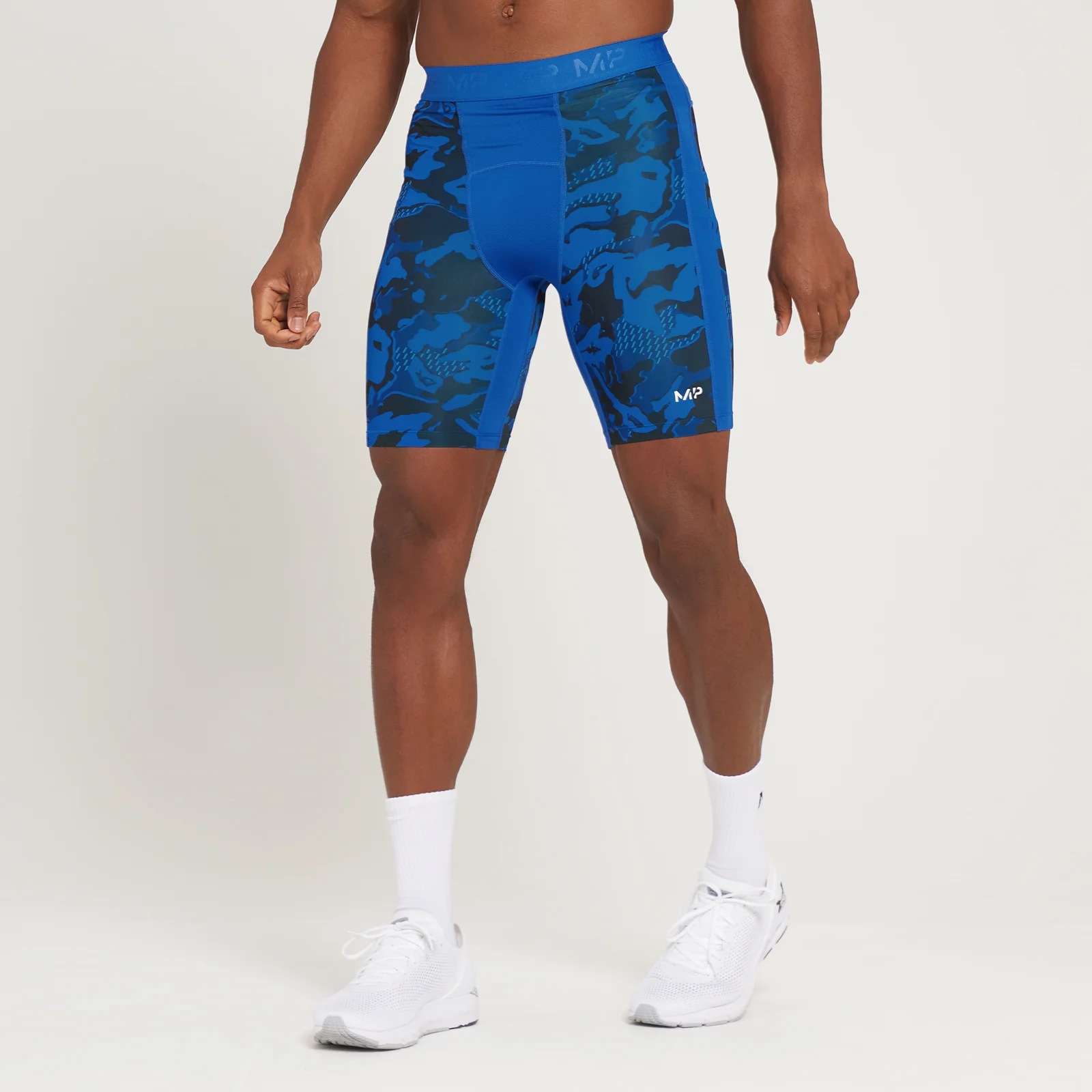 Pantaloncini attillati mimetici MP Adapt da uomo - Blu mimetico - XXS Immagine 1