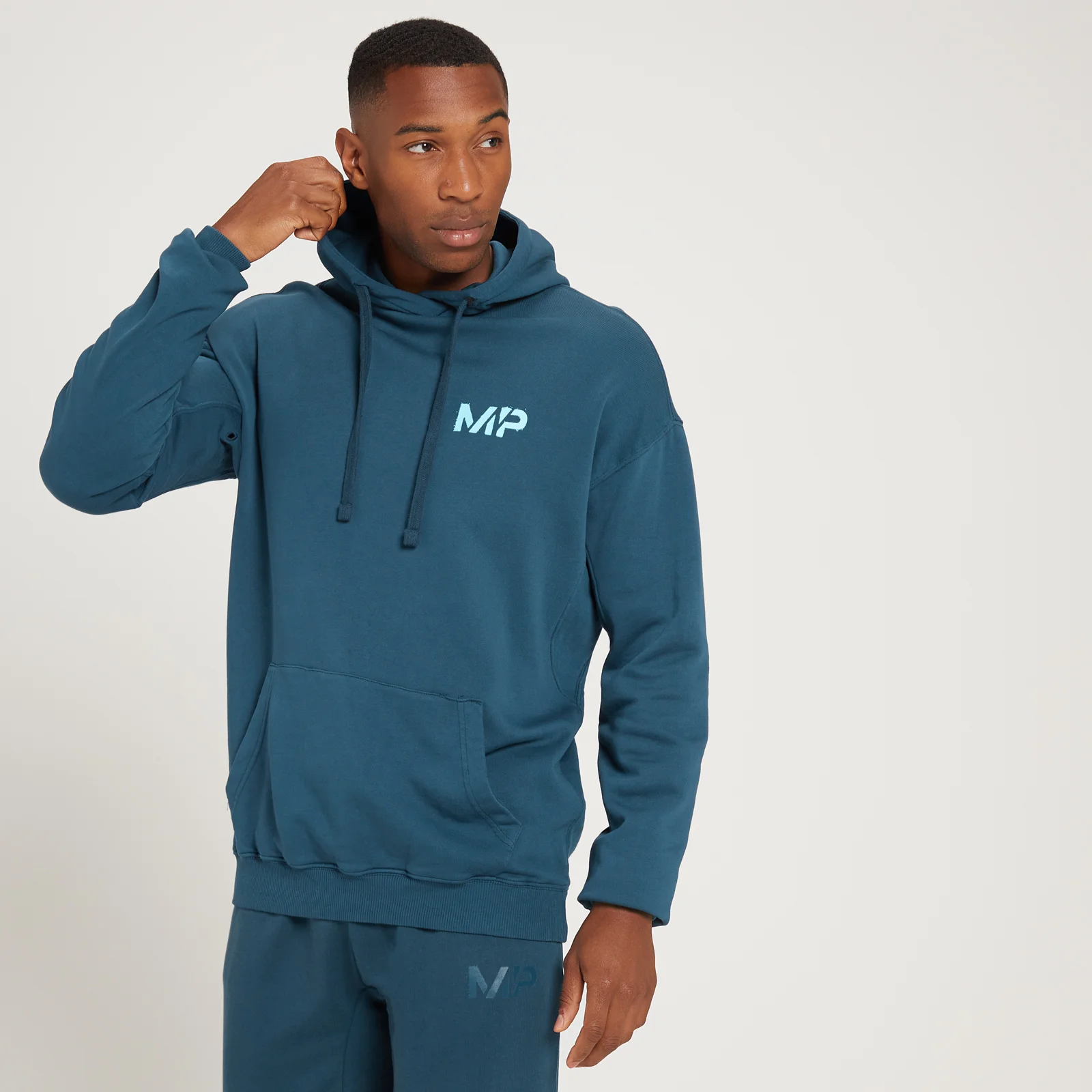 Felpa con cappuccio slavata MP Adapt da uomo - Azzurro polvere - XXS Immagine 1