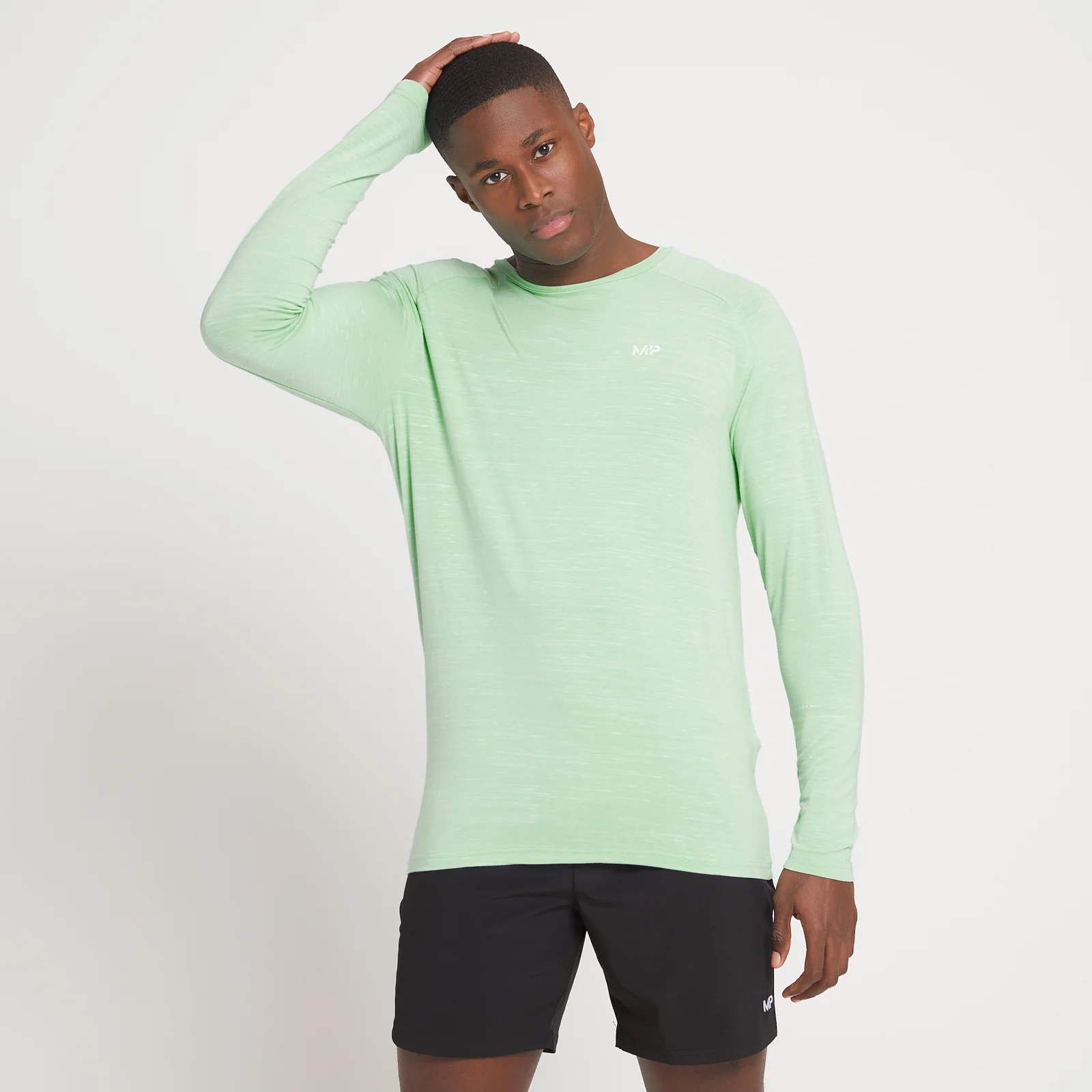 Maglia a maniche lunghe MP Performance da uomo - Menta mélange - XXS Immagine 1