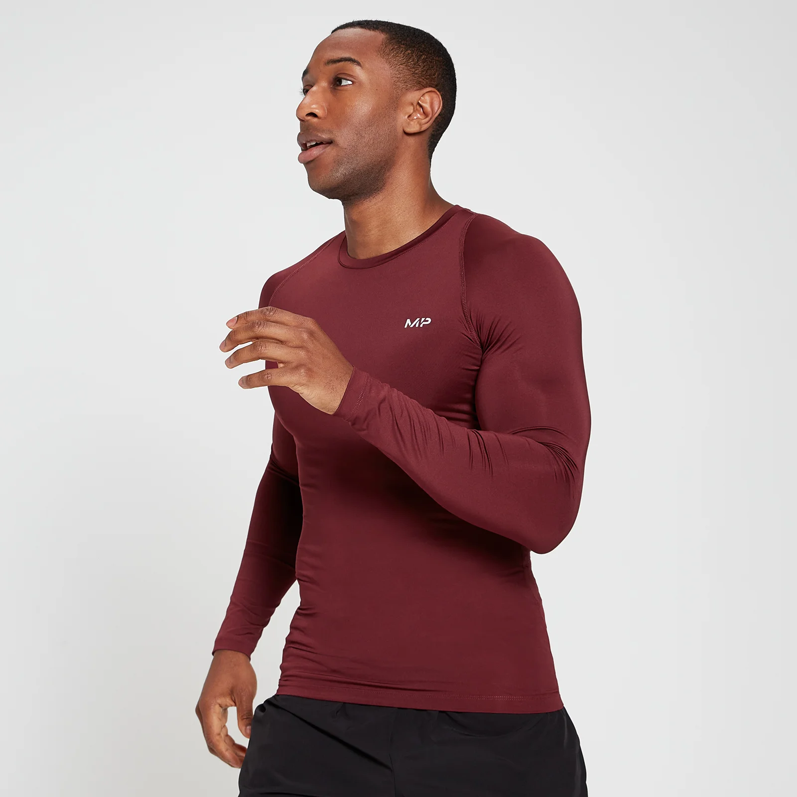 Maglia aderente a maniche lunghe MP Base Layer da uomo - Merlot - XXS Immagine 1