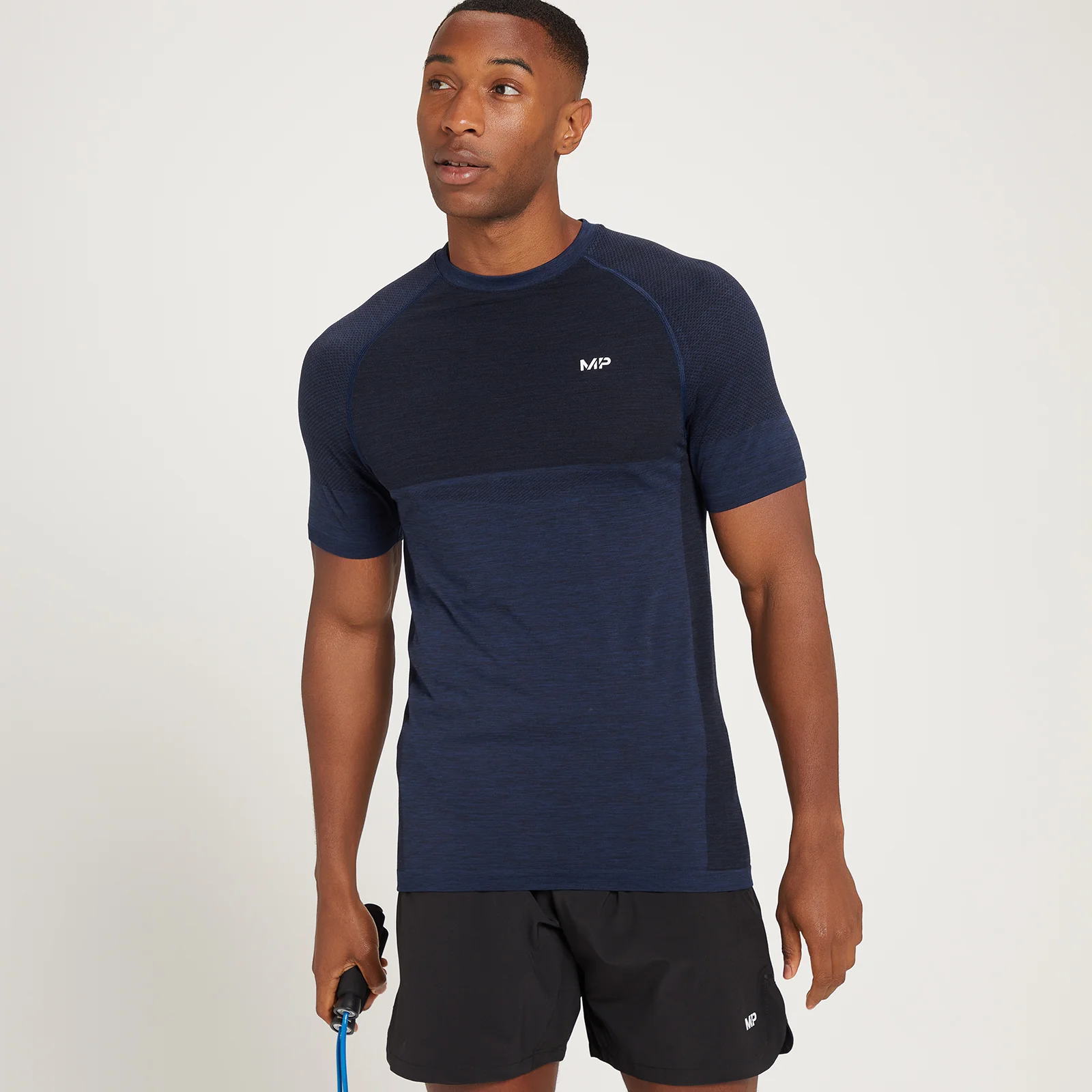 T-Shirt a maniche corte MP Essential Seamless da uomo - Azzurro intenso mélange - XS Immagine 1