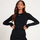 Crop top a maniche lunghe MP Tempo Seamless da donna - Nera