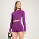 Crop top a maniche lunghe MP Tempo Seamless da donna - Viola