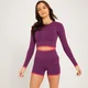 Crop top a maniche lunghe MP Adapt Seamless da donna - Viola scuro