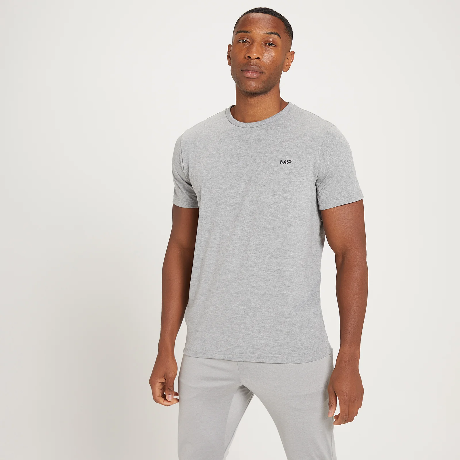 T-shirt a maniche corte con stampa a contrasto MP Adapt Drirelease da uomo - Grigio tempesta mélange - XXS Immagine 1