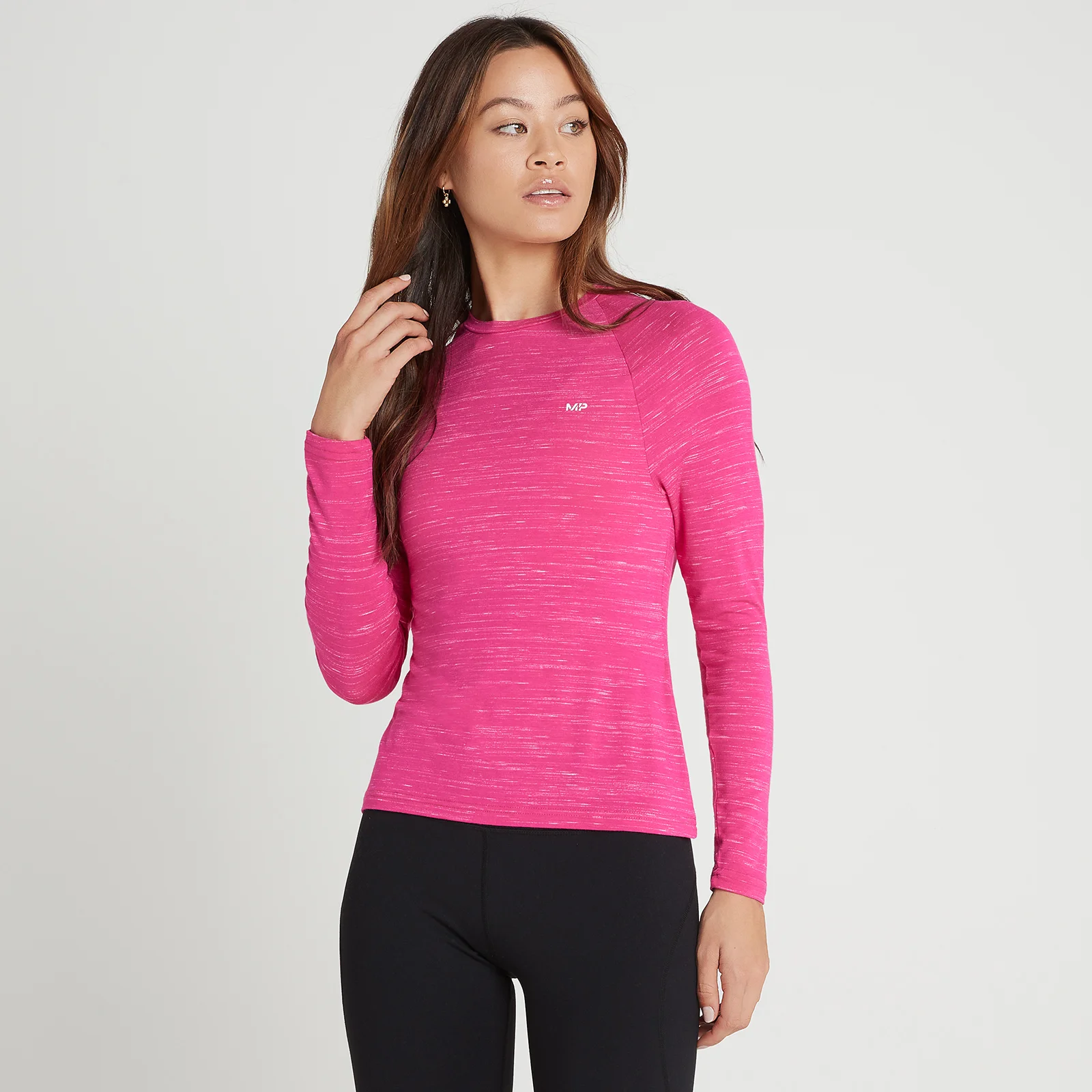 Maglia sportiva a maniche lunghe MP Performance da donna - Magenta mélange - XXS Immagine 1
