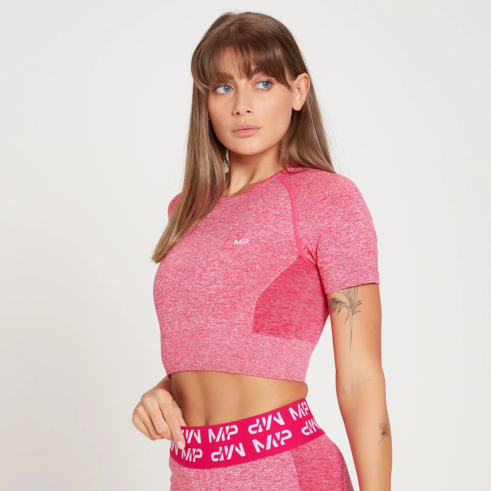 T-shirt corta a maniche corte Curve MP da donna - Magenta - XXS Immagine 1