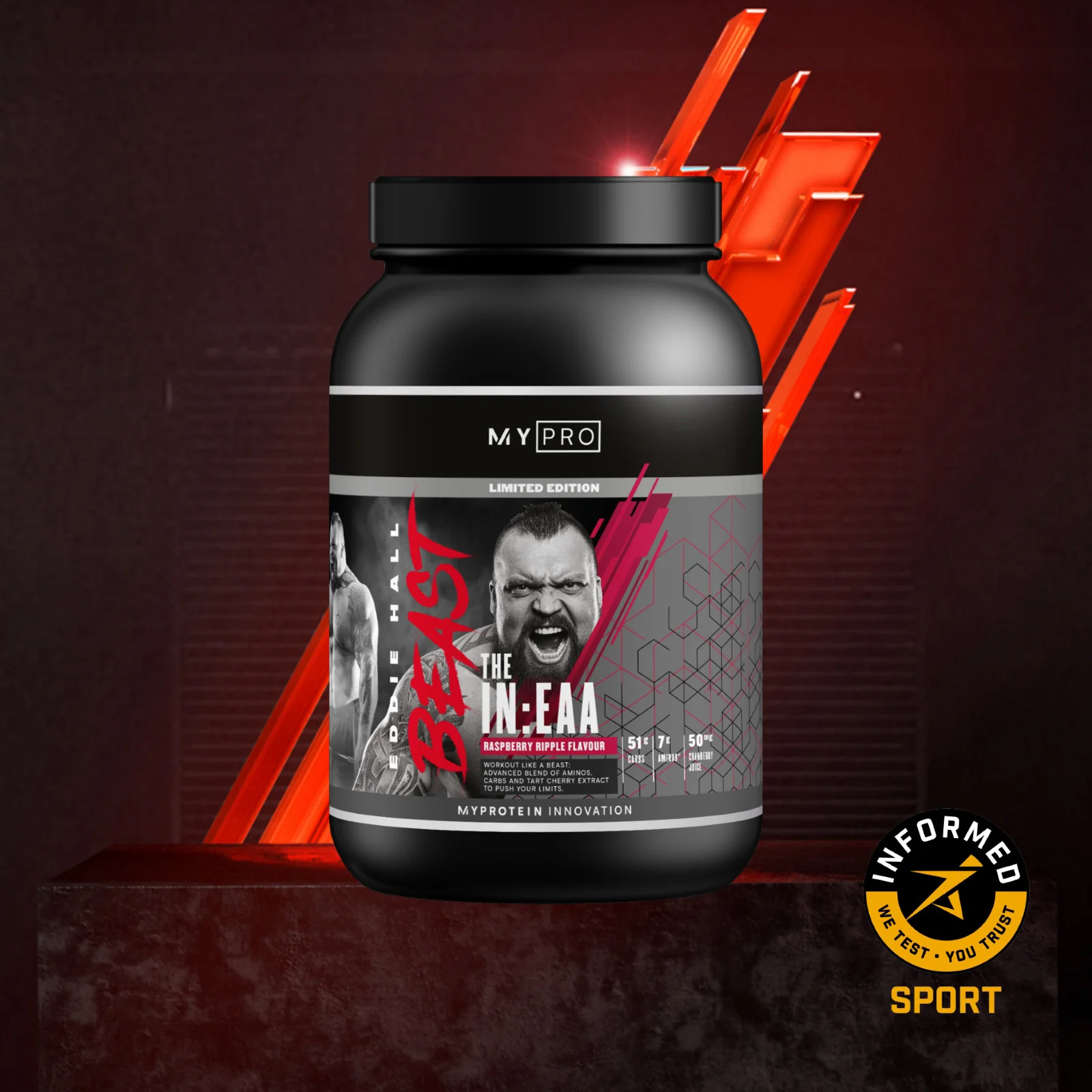 Eddie Hall THE IN:EAA Amminoacidi Essenziali Intra-Allenamento - 20porzioni - Lampone Immagine 1