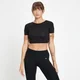 Crop top a maniche corte MP Composure da donna - Nero