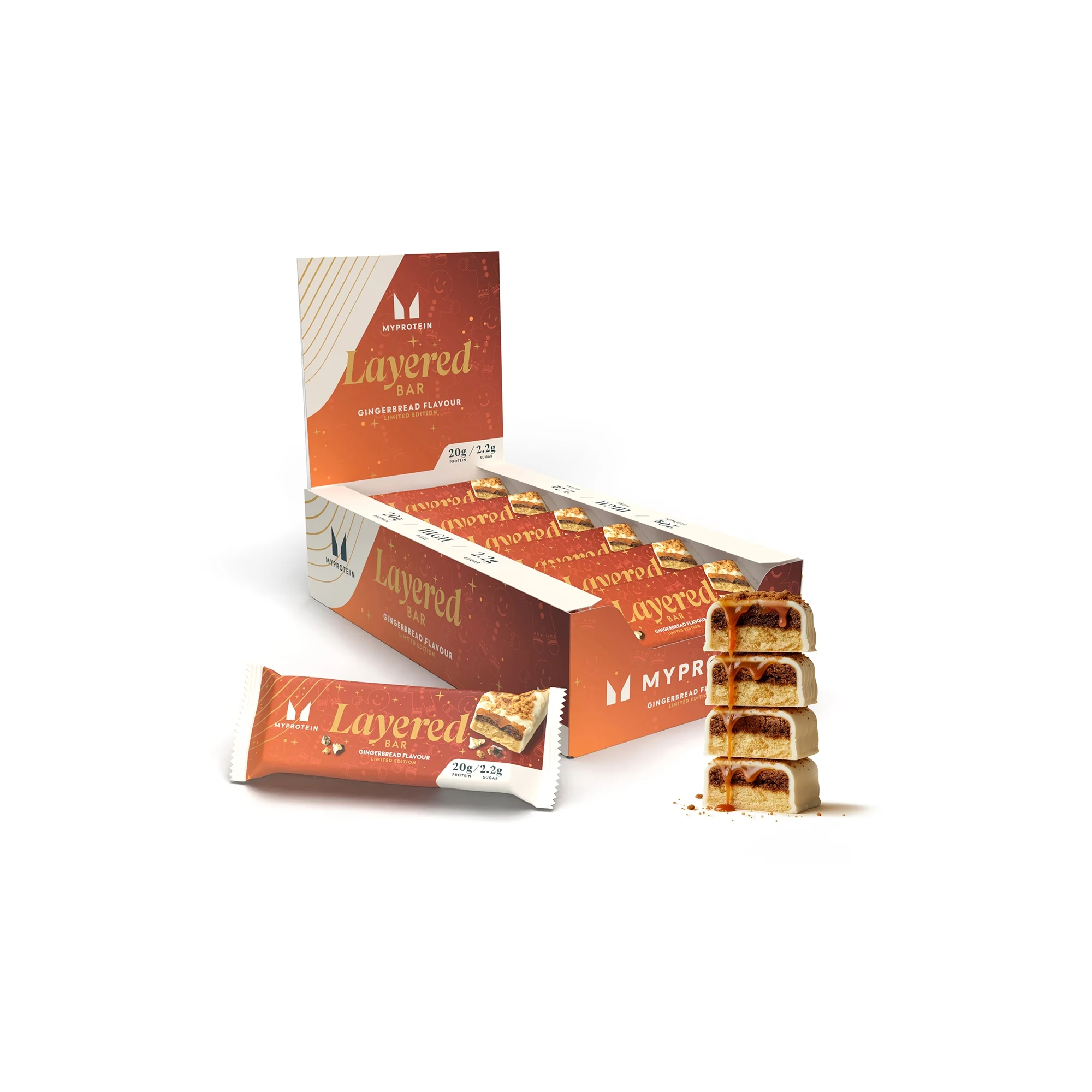 Barretta proteica a 6 strati - 12 x 60g - Pan di Zenzero - Edizione Limitata Immagine 1