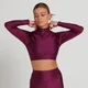 Maglia crop a maniche lunghe con cerniera 1/4 in edizione limitata MP Engage da donna - Viola scuro