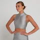 Canotta crop con cerniera 1/4 in edizione limitata MP Engage da donna - Grigio tempesta