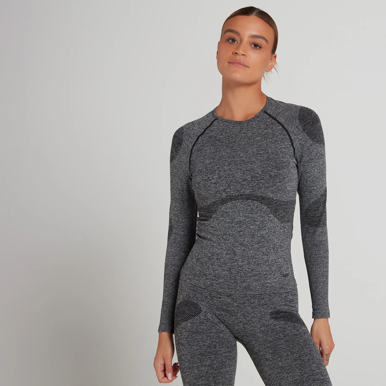Maglia sportiva a maniche lunghe senza cuciture MP Dynamic da donna - Nero slavato - XXS Immagine 1