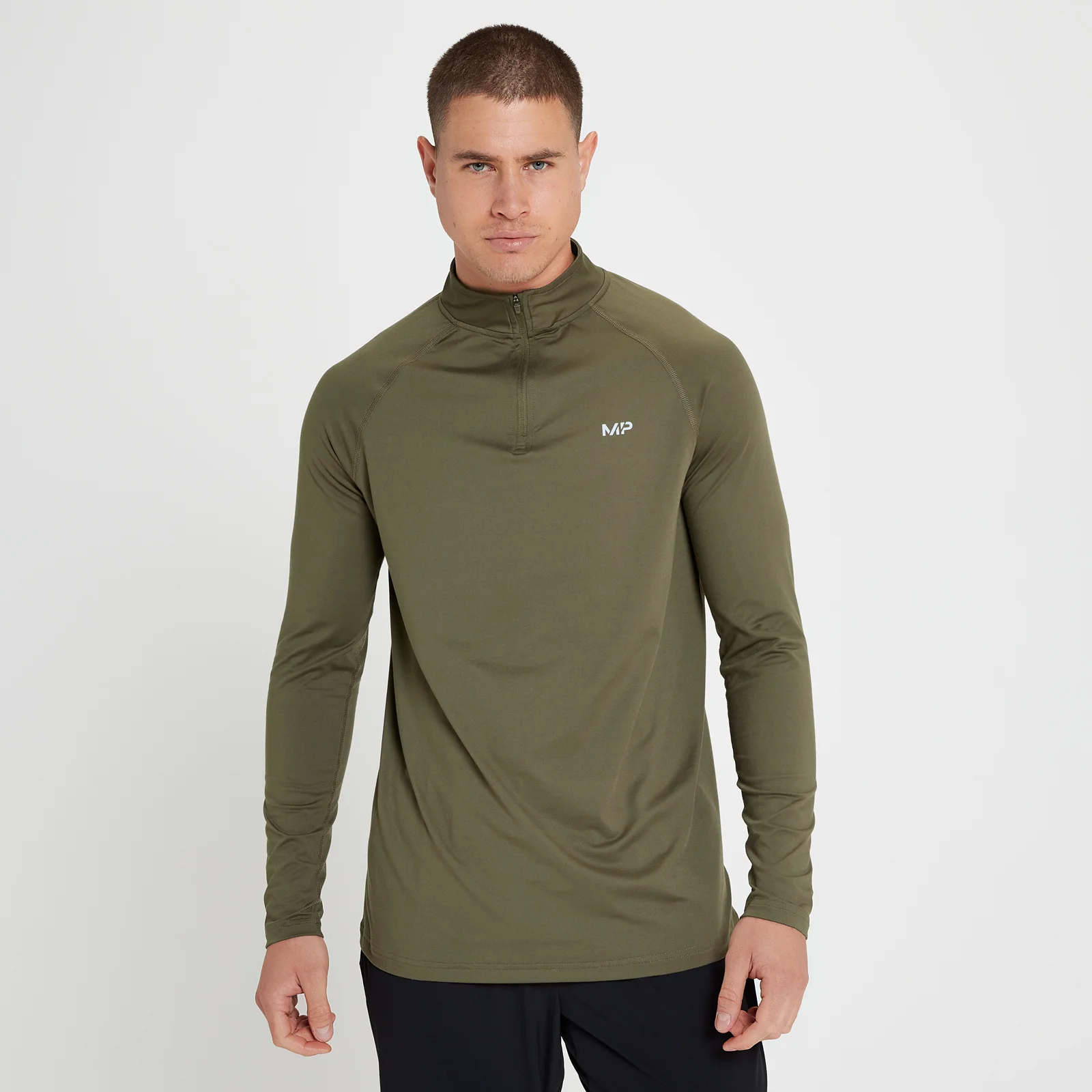 Maglia con cerniera 1/4 MP Velocity da uomo - Verde militare - XXS Immagine 1