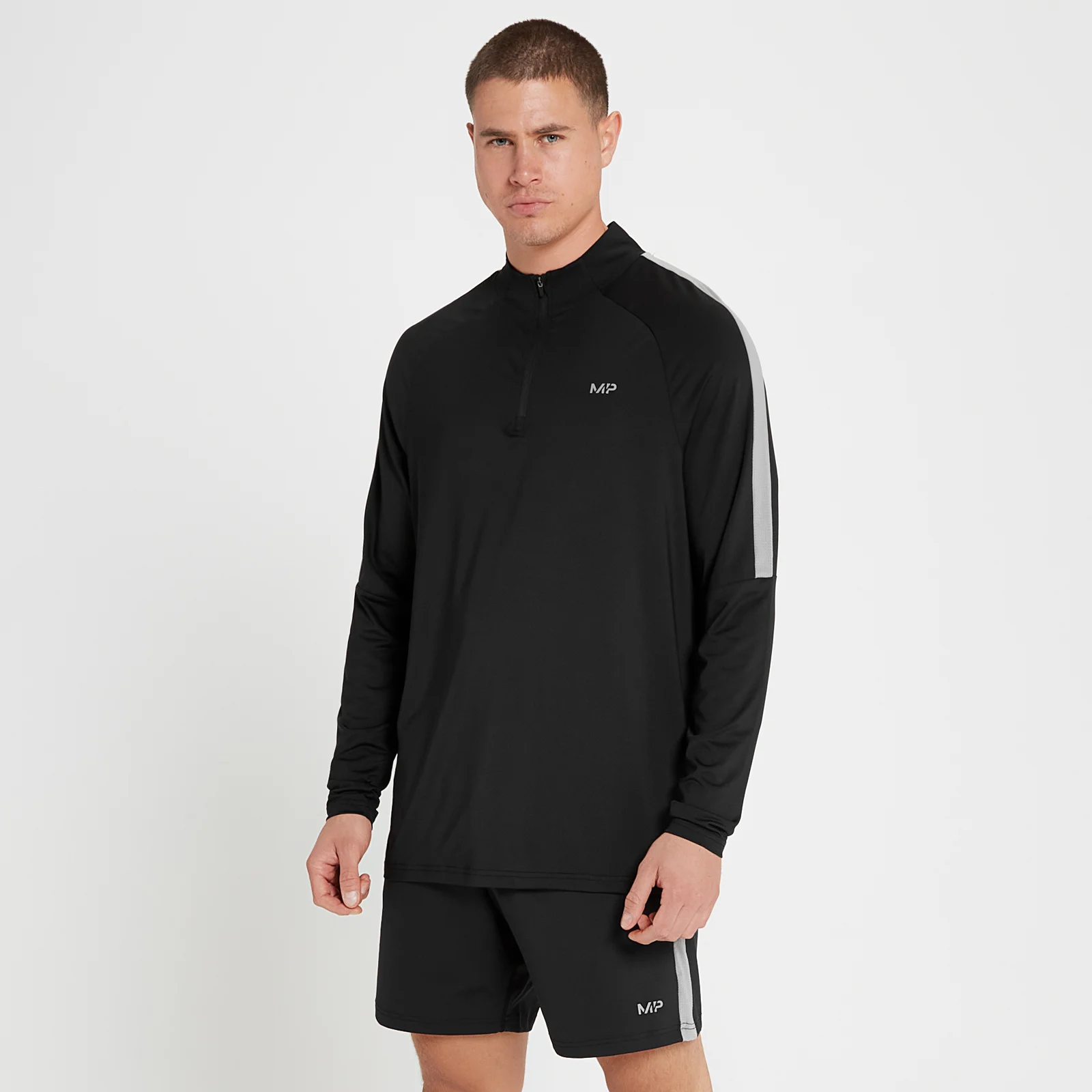 Maglia con cerniera 1/4 MP Tempo da uomo - Nera - XXS Immagine 1