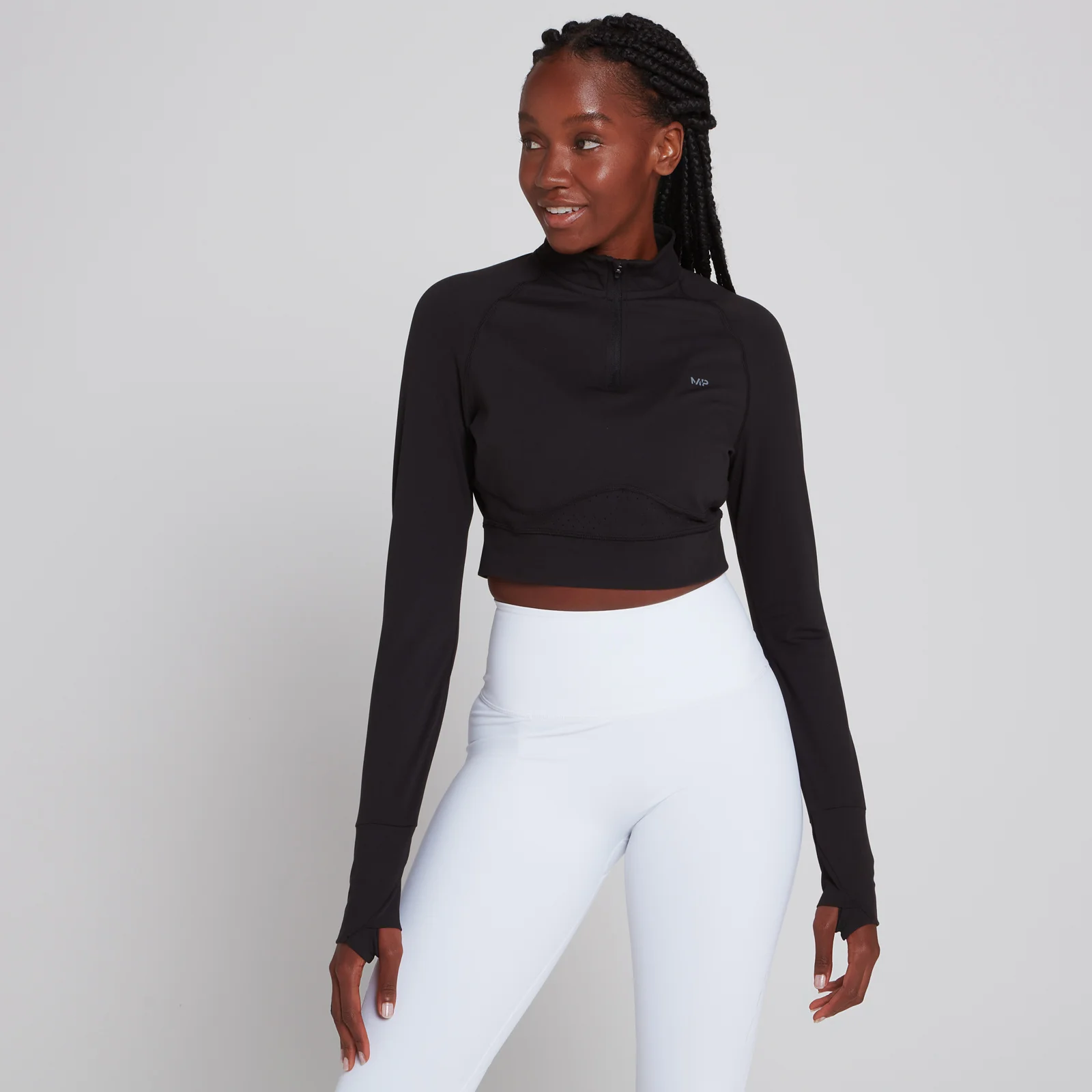 Maglia corta con cerniera 1/4 MP Power Ultra da donna - Nera - XXS Immagine 1