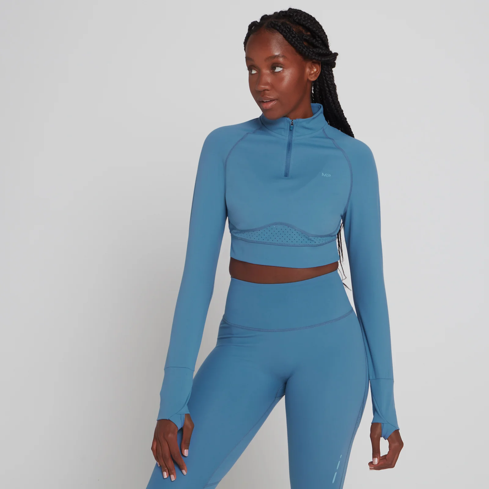 Maglia corta con cerniera 1/4 MP Power Ultra da donna - Blu notte - XXS Immagine 1