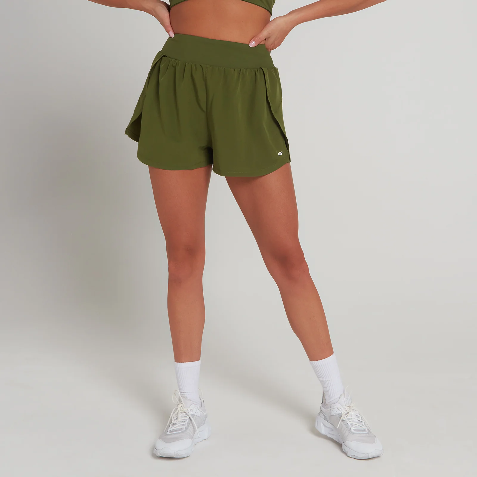 Pantaloncini sportivi a doppio strato MP Adapt da donna - Verde foglia - XXS Immagine 1