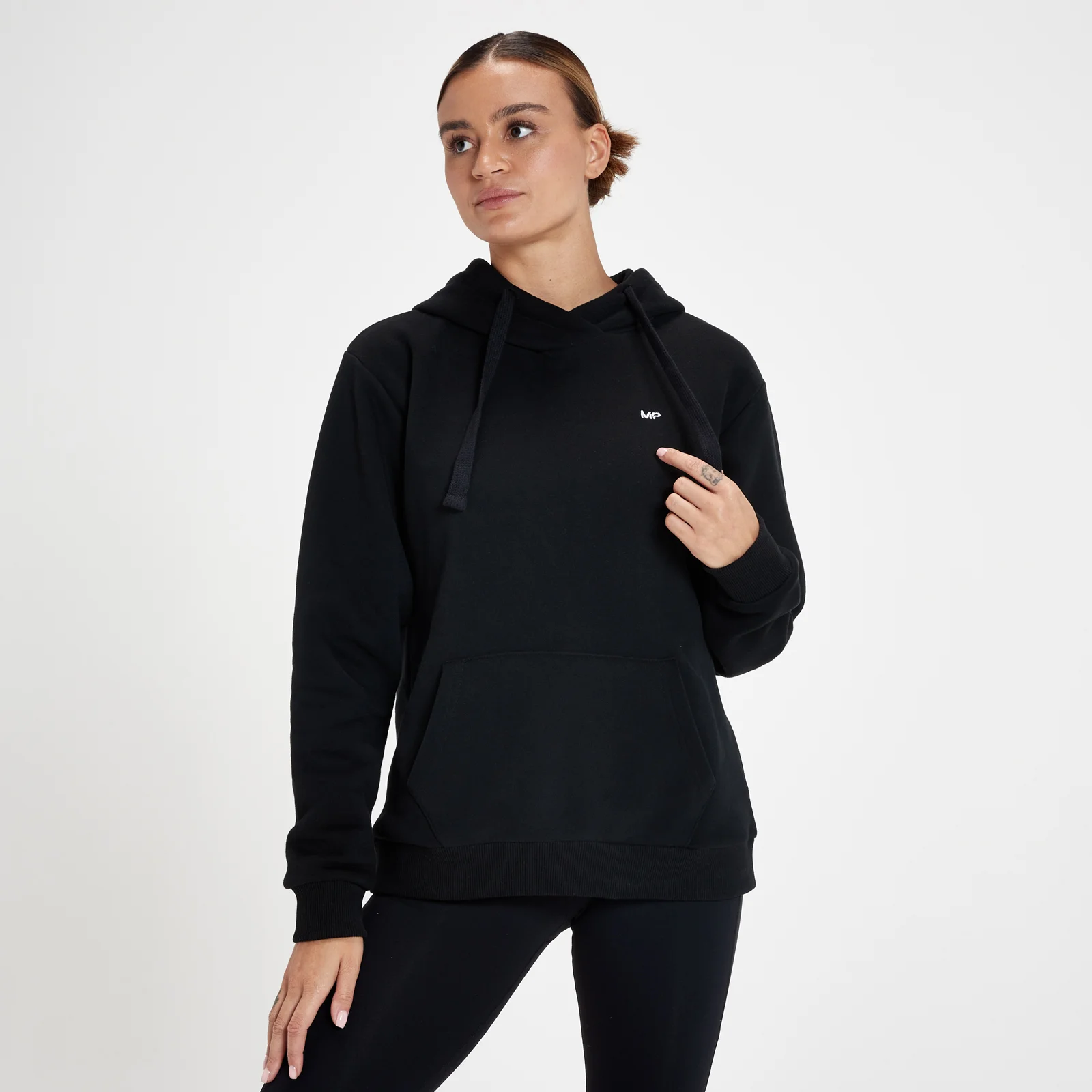 MP Women's Essentials Hoodie with Kangaroo Pocket - Black - XXS Immagine 1