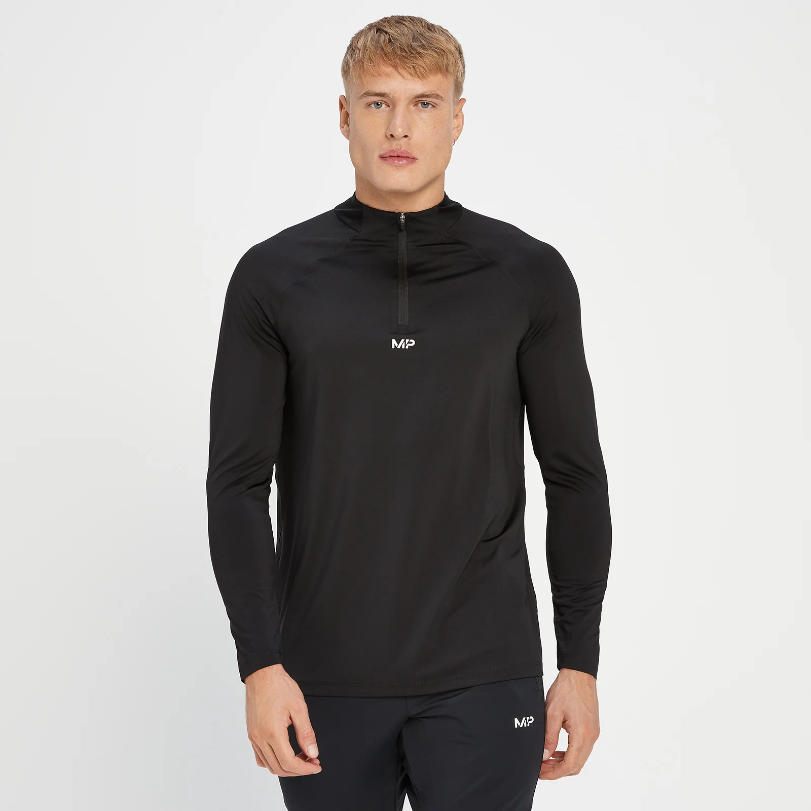 Maglia con zip 1/4 MP Tempo da uomo - Nera - XXS Immagine 1